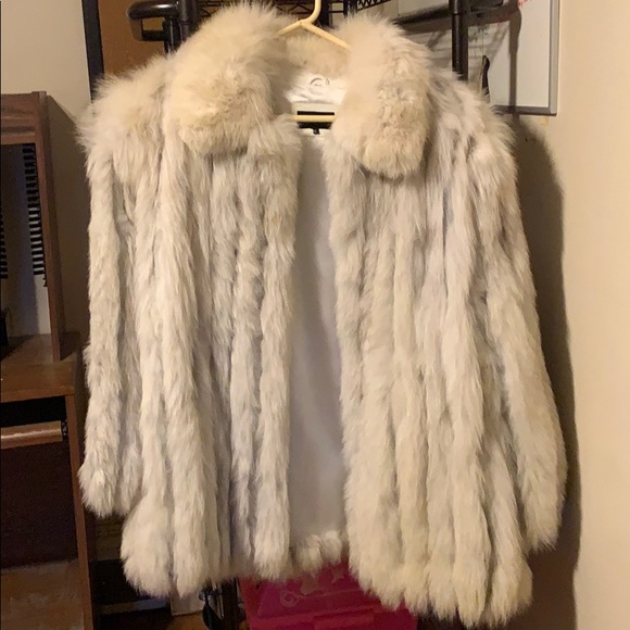 Genuine silver fox fur.